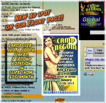 Be in our front page slide show for $75 per month!