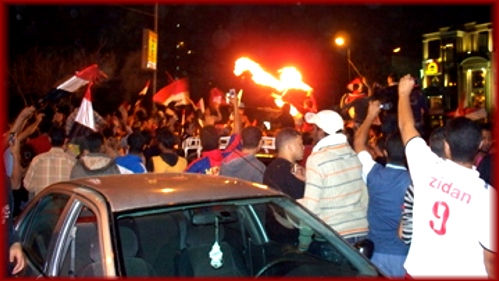 Riot in Cairo after the soccer game between Egypt and Algeria